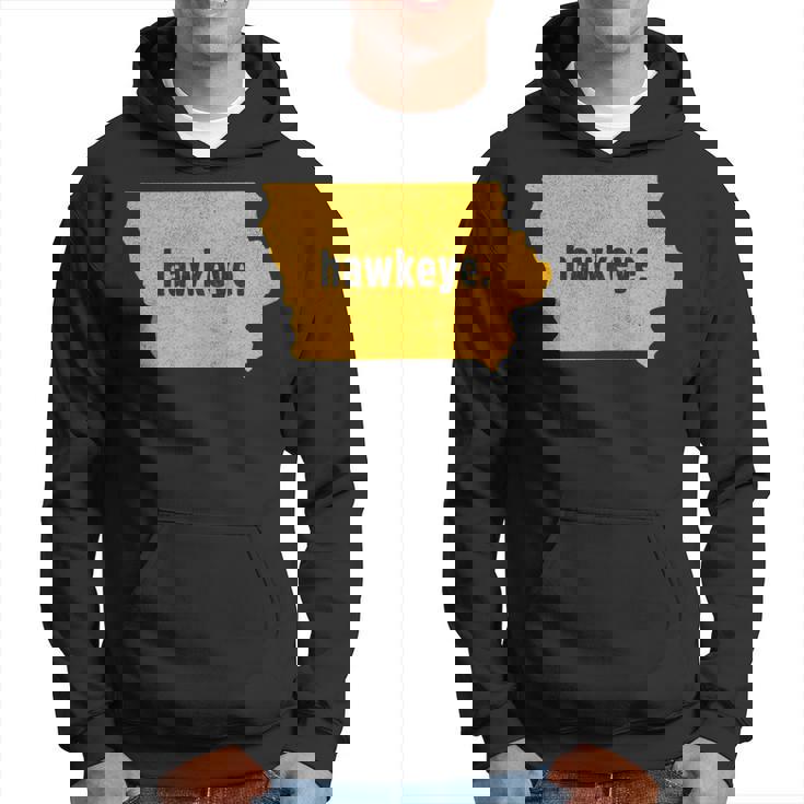 Iowa State Nickname Hawkeye [Distressed] Hoodie